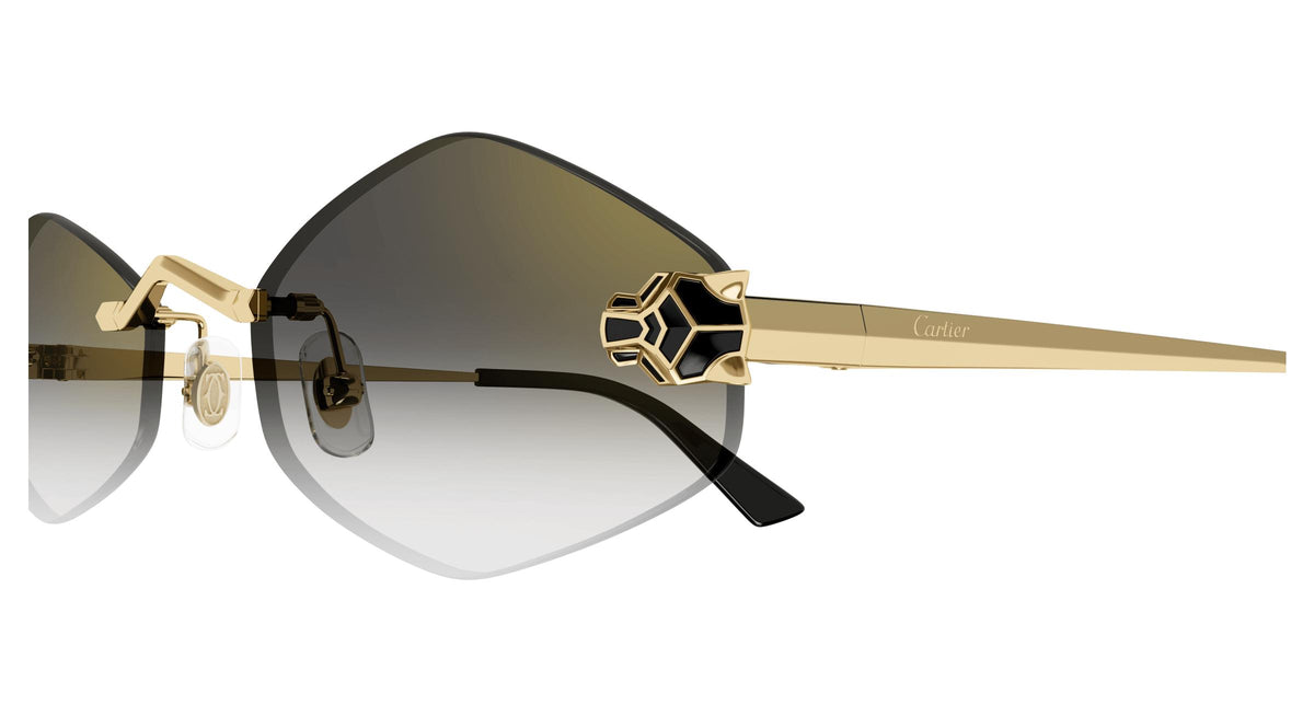 Cartier CT0433S 001 Panthère De Cartier Gold Grey Sunglasses – ABC Glasses