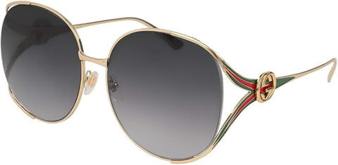 Gucci Women’s Sunglasses GG0225S 001 Gold Grey 63 | ABCGlasses.com