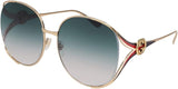 Gucci Women’s Sunglasses GG0225S 004 Gold | ABCGlasses.com