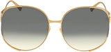 Gucci Women’s GG0225S 004 Designer Sunglasses Gold | ABCGlasses.com