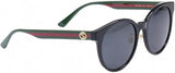 Gucci GG0416SK 002 Grey Round Women’s Sunglasses 55mm | ABCGlasses.com