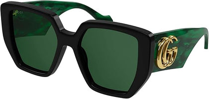 Gucci GG0956S 001 Black Green Women’s Geometric Sunglasses | ABCGlasses.com