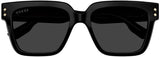 Gucci GG1084S Shiny Solid Black Frame Women’s Sunglasses | ABCGlasses.com