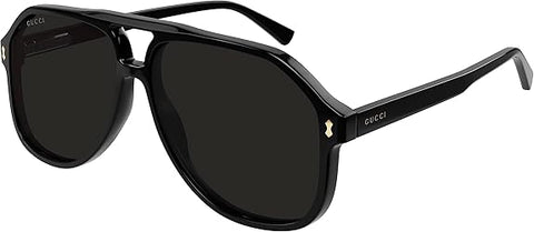 Gucci Men’s Pilot Sunglasses GG1042S 001 Black | ABCGlasses.com