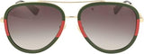 Gucci Women’s Sunglasses Pilot Urban Web Block Aviator Gold | ABCGlasses.com