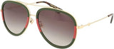 Gucci Pilot Urban Web Block Aviator Gold Frame Women’s Sunglasses | ABCGlasses.com