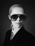 Jacques Marie Mage Lockheed Black Modern Sunglasses | ABCGlasses.com