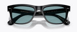 Luxury Oliver Peoples Sunglasses Oliver Black with Polar Teal Lenses | ABCGlasses.com