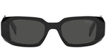 Prada PR 17WS Sunglasses - Black Plastic Rectangle Frame with Grey Lenses | ABCGlasses.com