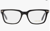 Tom Ford TF5304 001 Black Gold Rectangular Eyeglasses 54mm Italy Frame