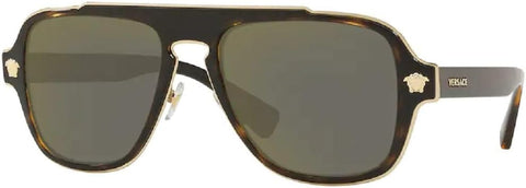 Versace VE2199 Medusa Charm Square Sunglasses for Men - Black Gold Frame Designer Eyewear | ABCGlasses.com