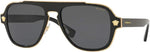 Versace VE2199 Square Sunglasses for Men - Medusa Charm Detail Stylish Black Frame | ABCGlasses.com