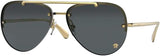 Versace VE2231 Aviator Sunglasses - Gold Black Frame Grey Lens | ABCGlasses.com