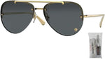 Versace VE2231 Aviator Sunglasses - Authentic Gold Black Unisex Fashion Shades | ABCGlasses.com