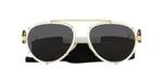 Versace VE2232 147187 Sunglasses - White Metal Aviator Frame with Grey Lenses | ABCGlasses.com