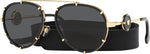 Versace VE2232 Black Sunglasses - Men’s Luxury Designer Aviator Eyewear | ABCGlasses.com
