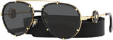 Versace VE2232 Sunglasses - Classic Black Aviator Designer Eyewear for Men | ABCGlasses.com