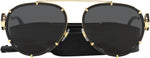 Versace VE2232 Sunglasses - Premium Black Metal Aviator Frame for Men | ABCGlasses.com
