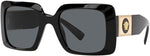 Versace VE4405 GB1/87 Black Rectangle Sunglasses with Grey Lens - Luxury Designer Eyewear | ABCGlasses.com