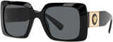 Versace VE4405 GB1/87 Black Rectangle Sunglasses with Grey Lens - Luxury Designer Eyewear | ABCGlasses.com