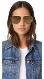 Gucci Women Sunglasses | Pilot Urban Web Block Aviator Gold