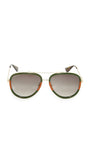 Gucci Women Sunglasses | Pilot Urban Web Block Aviator Gold
