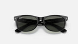 Ray-Ban RB2132 New Wayfarer Black G15 Green Polarized 52mm Sunglasses