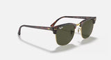 Ray-Ban RB3016 Clubmaster Classic Tortoise Gold G15 Green Sunglasses 51mm