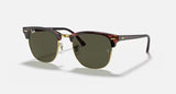 Ray-Ban RB3016 Clubmaster Classic Tortoise Gold G15 Green Sunglasses 51mm