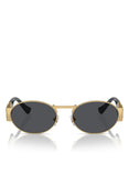 Versace ICONIC VE 2264 100287 Matte Gold Metal Oval Sunglasses Grey Lens
