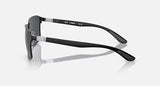 Ray-Ban RB3721 59mm Matte Black Metal Dark Grey Square Sunglasses Men Italy