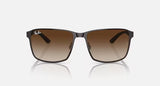 Ray-Ban RB3721 59mm Brown on Gunmetal Frame Brown Gradient Metal Sunglasses