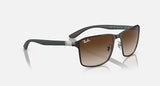 Ray-Ban RB3721 59mm Brown on Gunmetal Frame Brown Gradient Metal Sunglasses