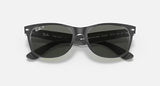 Ray-Ban RB2132 New Wayfarer Polarized Black Transparent G15 Green Sunglasses 55m