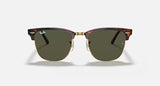 Ray-Ban RB3016 Clubmaster Classic Tortoise Gold G15 Green Sunglasses 51mm