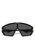 Versace VE 4461 GB1/87 Black Plastic Shield Sunglasses Grey Lens