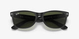 Ray-Ban RB2132 New Wayfarer 622 52mm Black Rubber G-15 Green Sunglasses