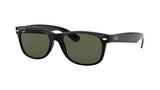 Ray-Ban RB2132 New Wayfarer Black G15 Green Polarized 52mm Sunglasses