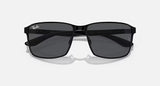 Ray-Ban RB3721 59mm Matte Black Metal Dark Grey Square Sunglasses Men Italy