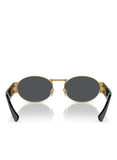 Versace ICONIC VE 2264 100287 Matte Gold Metal Oval Sunglasses Grey Lens