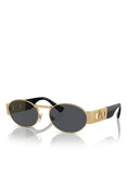 Versace ICONIC VE 2264 100287 Matte Gold Metal Oval Sunglasses Grey Lens