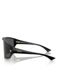 Versace VE 4461 GB1/87 Black Plastic Shield Sunglasses Grey Lens