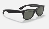 Ray-Ban New Wayfarer Classic Matte Rubber Black Polarized 52 mm Sunglasses