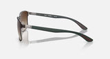 Ray-Ban RB3721 59mm Brown on Gunmetal Frame Brown Gradient Metal Sunglasses
