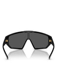 Versace VE 4461 GB1/87 Black Plastic Shield Sunglasses Grey Lens