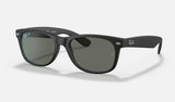 Ray-Ban New Wayfarer Classic Matte Rubber Black Polarized 52 mm Sunglasses
