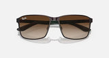 Ray-Ban RB3721 59mm Brown on Gunmetal Frame Brown Gradient Metal Sunglasses