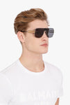 Balmain Sunglasses - 1914 Black and Dark Gray Luxury Eyewear | ABCGlasses.com