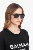 Balmain 1914 Black and Dark Gray Premium Sunglasses | ABCGlasses.com