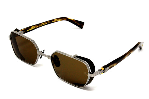 Balmain Sunglasses - Brigade III Palladium and Striped Tortoise | ABCGlasses.com